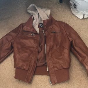 Tan leather jacket